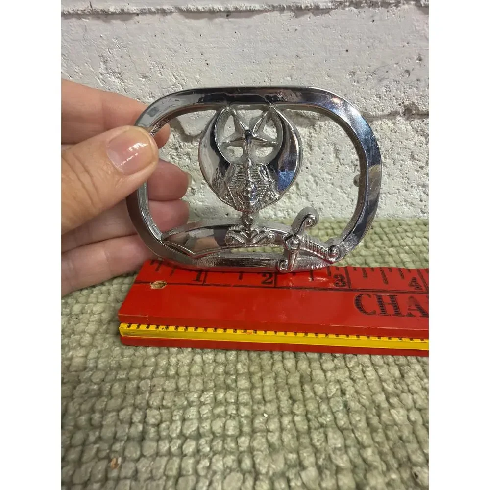 Vintage 1980 Shriners Masonic BBB Baron Buckle #6204 Solid Brass Scimitar Star